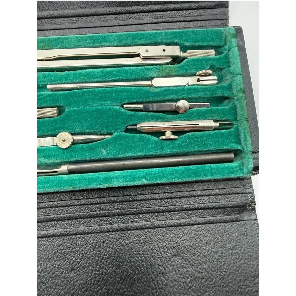 Vintage Drafting Tool Kit Instrument Set Compass With case, Made in Germany